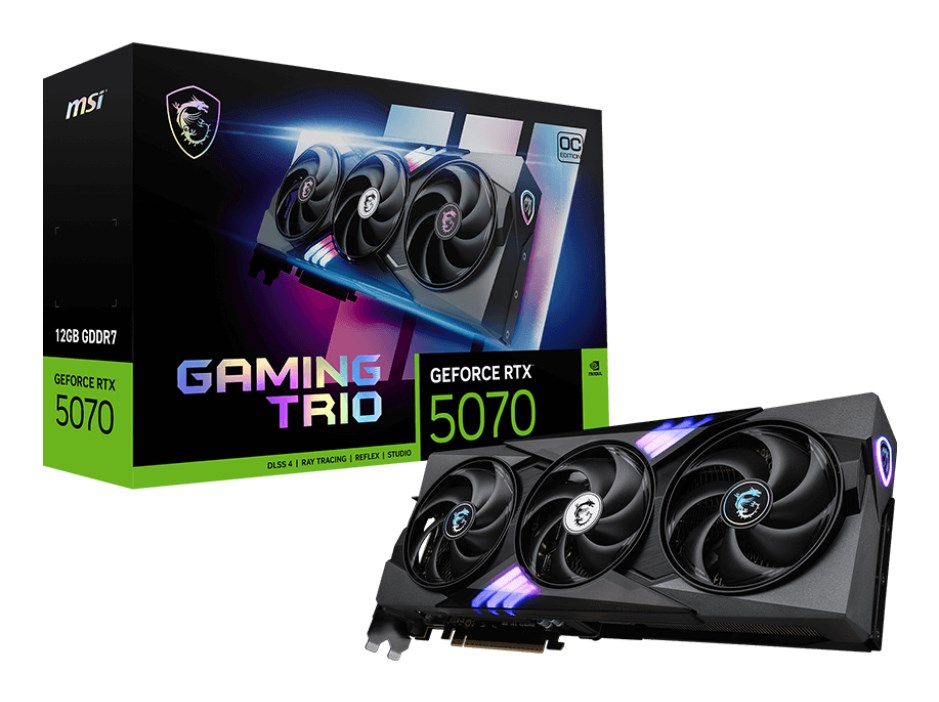 MSI GAMING GeForce RTX 5070 12G TRIO OC NVIDIA 12 GB GDDR7 V532-019R Black