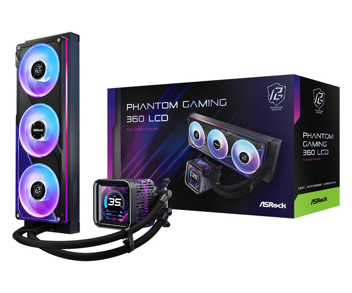 ASRock Phantom Gaming 360 LCD Cooling 90-APGA36-BAAGA5 Black All-in-one liquid cooler
