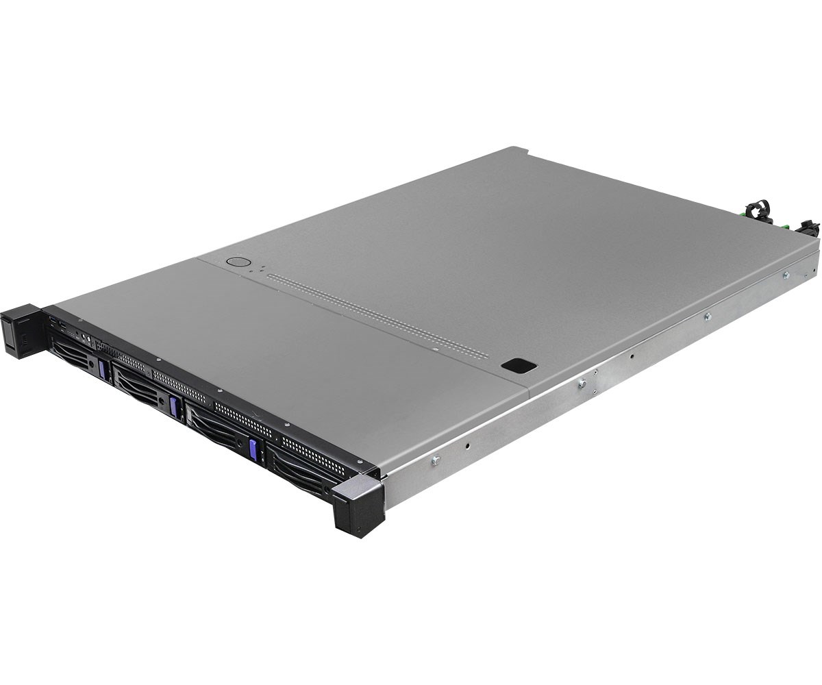 Asrock 1U4L-GENOA/2T server barebone AMD SoC LGA 6096 Rack (1U) Grey Black, Grey
