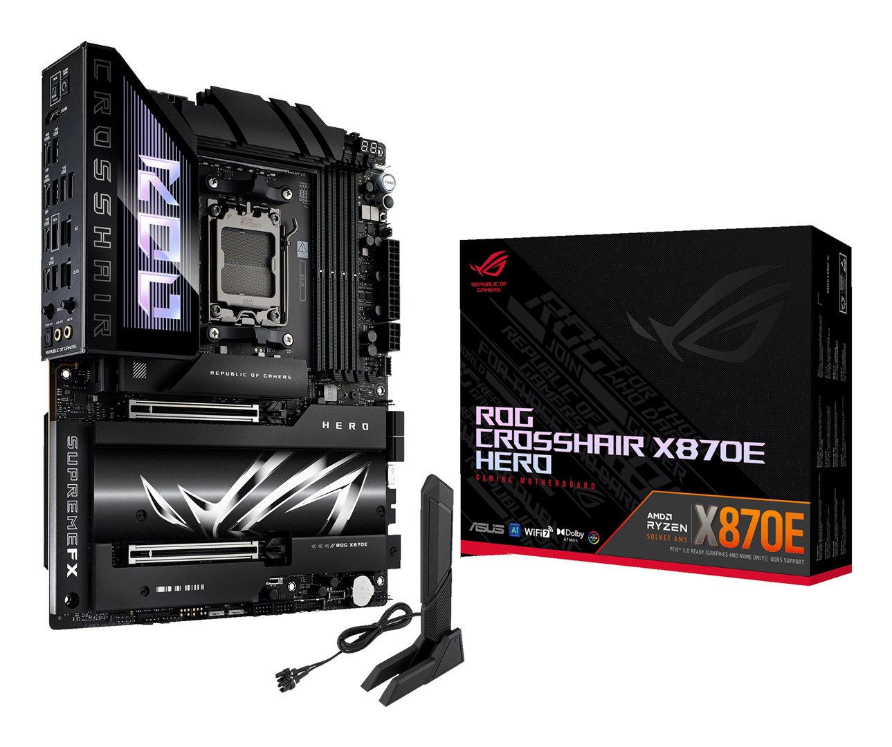 ASUS ROG CROSSHAIR X870E HERO AMD X870E Socket AM5 ATX 90MB1IE0-M0EAY0