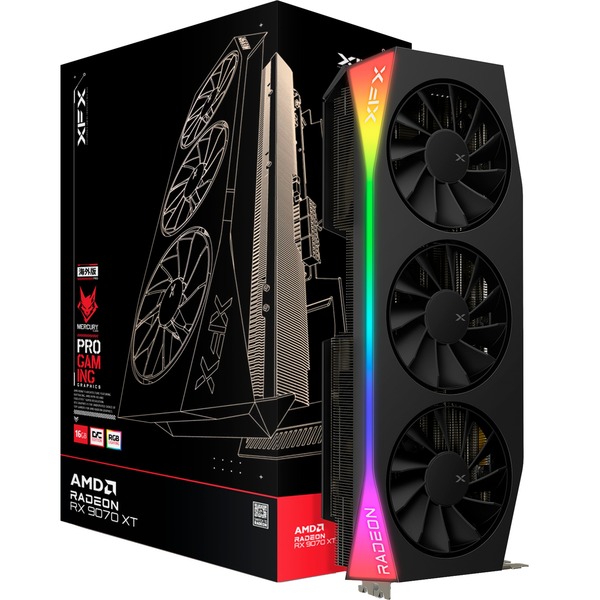 XFX Radeon RX 9070 XT OC Mercury RGB Graphics card RX-97TRGBBB9