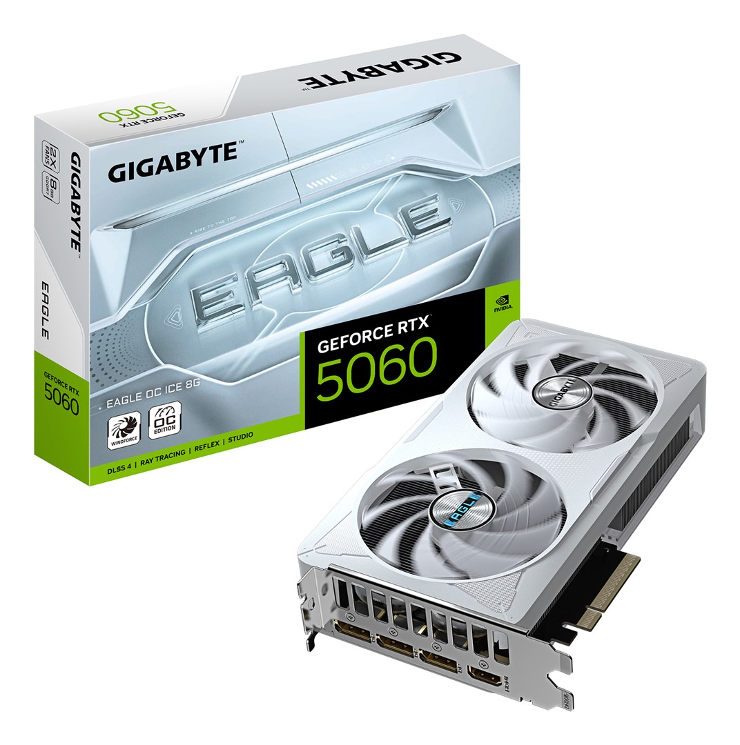GIGABYTE GeForce RTX 5060 EAGLE OC ICE 8G Graphics card NVIDIA 8 White GDDR7