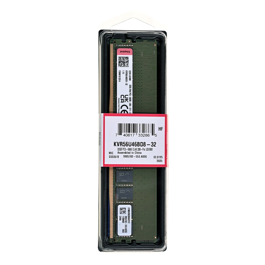 Kingston Technology ValueRAM memory module 32 GB 1 x 32 GB DDR5 5600 MT/s KVR56U46BD8-32