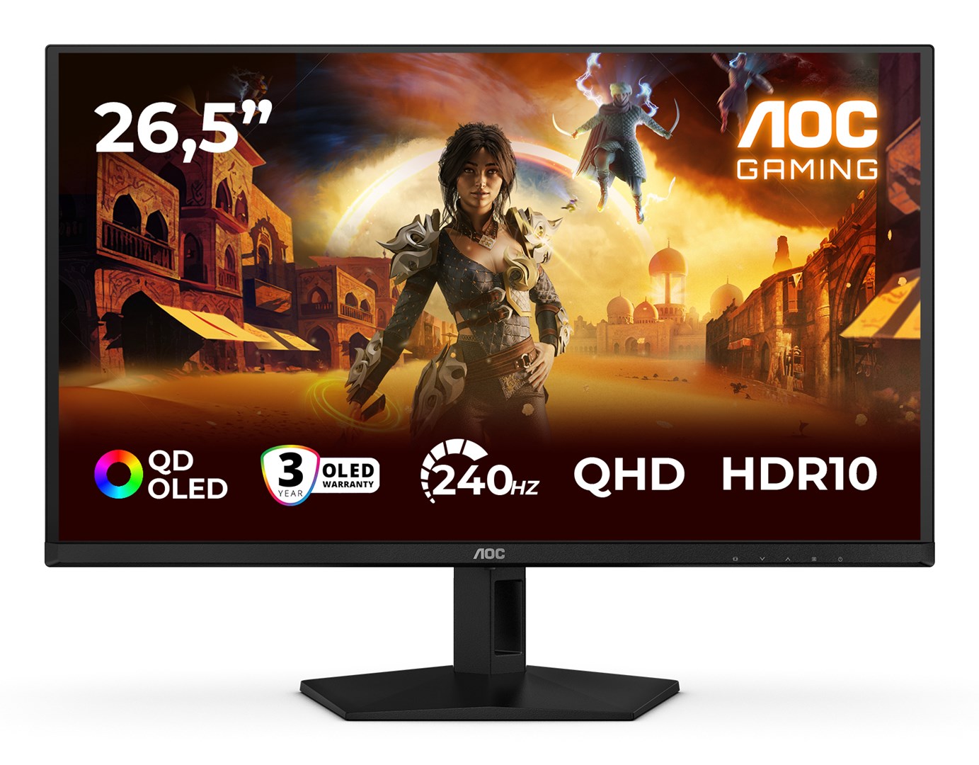 AOC G4 Q27G41ZDF computer monitor 67.3 cm (26.5") 2560 x 1440 pixels Quad HD QD-OLED Black, Red 240 Hz 2560x1440