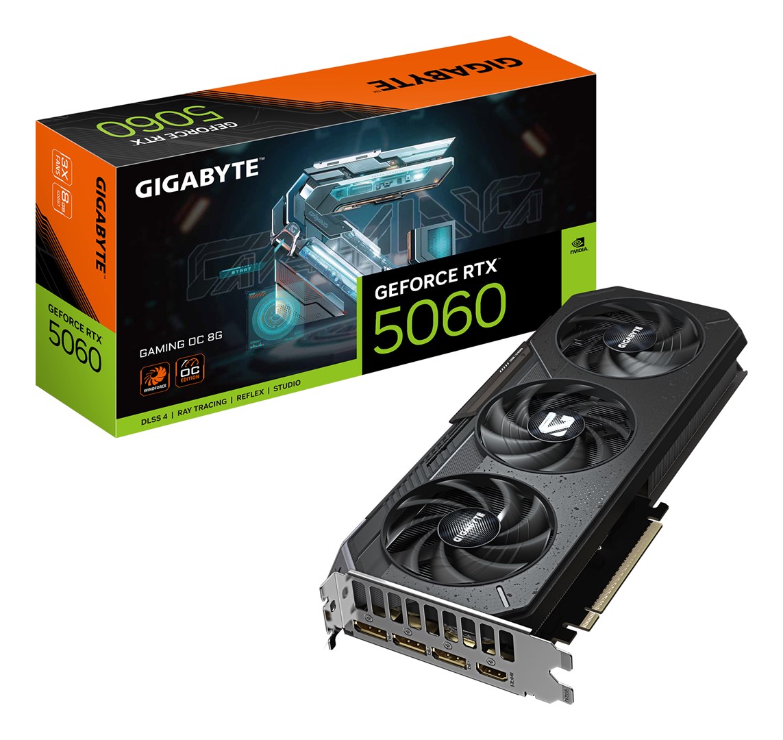 GIGABYTE GeForce RTX 5060 GAMING OC 8G Graphics Card - 8GB GDDR7 GV-N5060GAMING OC-8GD