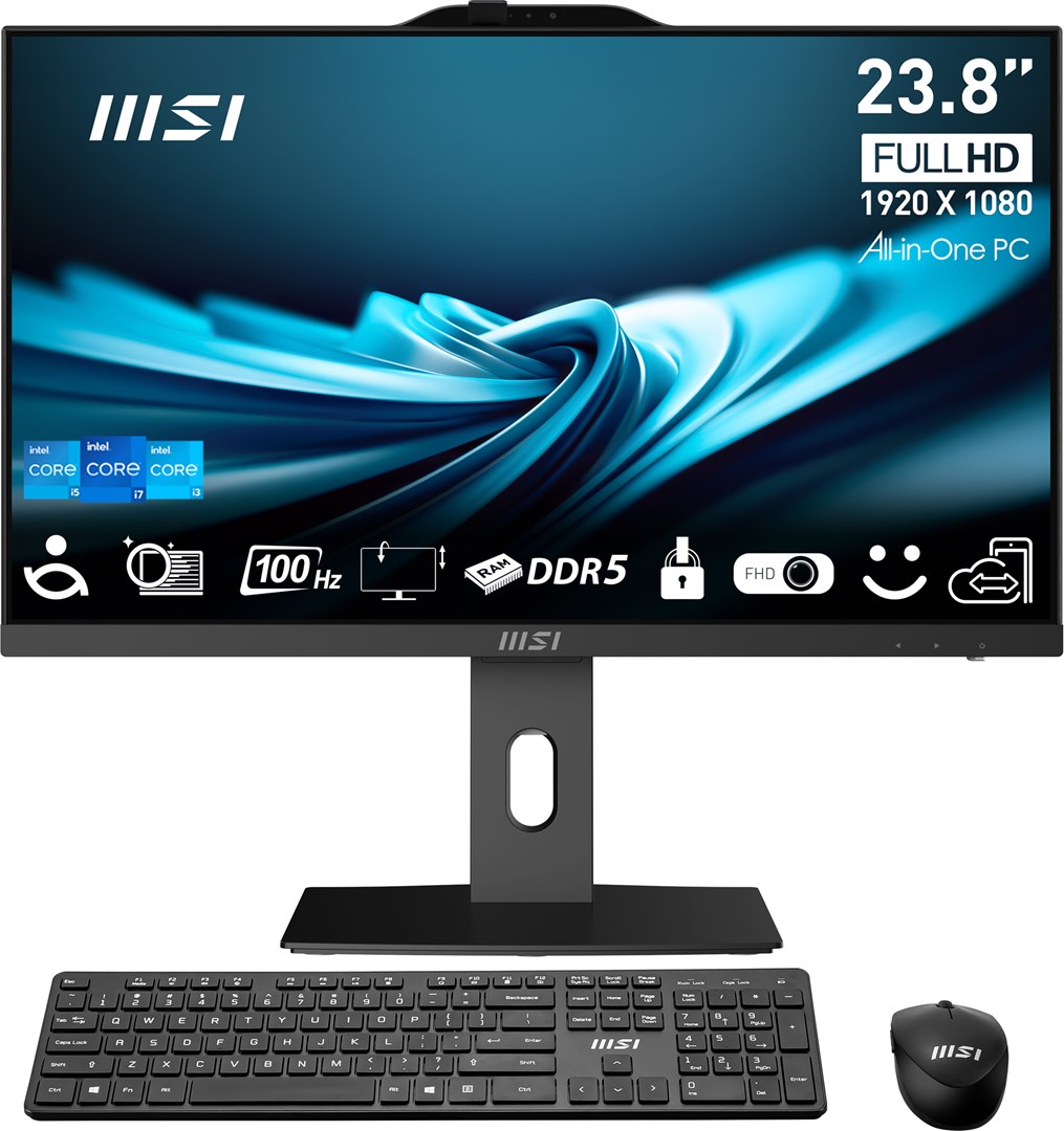 MSI PRO AP242P 14M-813EU 23.8-inch All-in-One PC, Core i7-14700, 16 GB RAM, 1 TB SSD, Full HD, Windows 11 Pro, Black