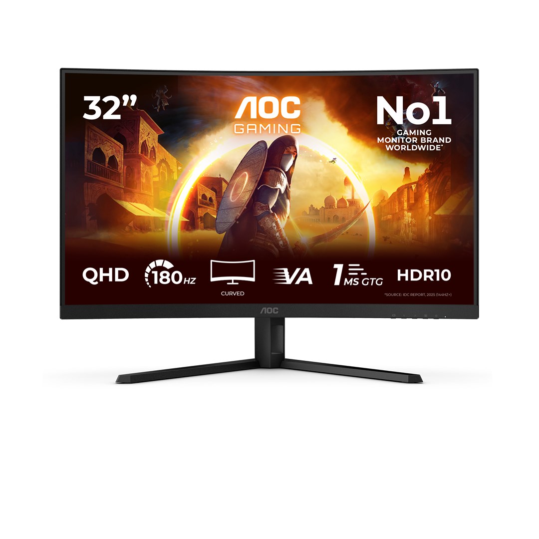AOC G4 CQ32G4VEAD computer monitor 80 cm (31.5") 2560 x 1440 pixels Black, Grey CQ32G4VE Fast VA 180 Hz 2560x1440