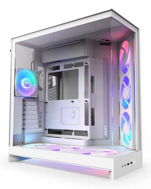 NZXT H9 Flow RGB+ Midi Tower White CM-H92FW-P1