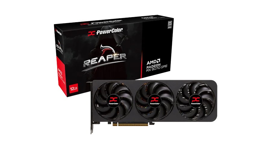PowerColor Reaper AMD Radeon RX 9070 GRE 12GB GDDR6 RX9070GRE 12G-A Black, Red 12