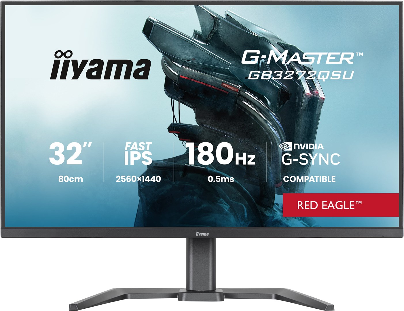 iiyama G-MASTER GB3272QSU-B1 computer monitor 80 cm (31.5") 2560 x 1440 pixels Quad HD LED Black Fast IPS 180 Hz 2560x1440