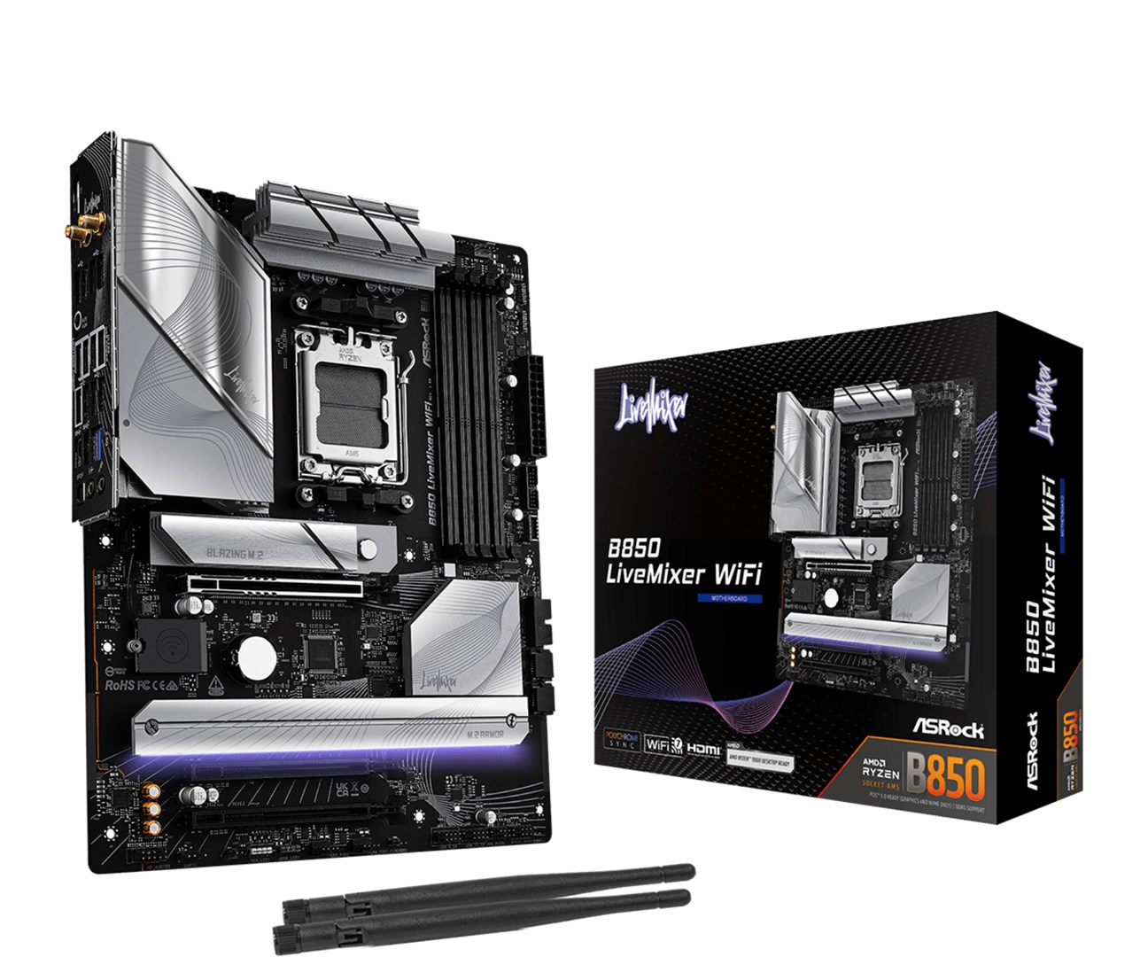 ASRock B850 LiveMixer WiFi Motherboard 90-MXBQU0-A0UAYZ