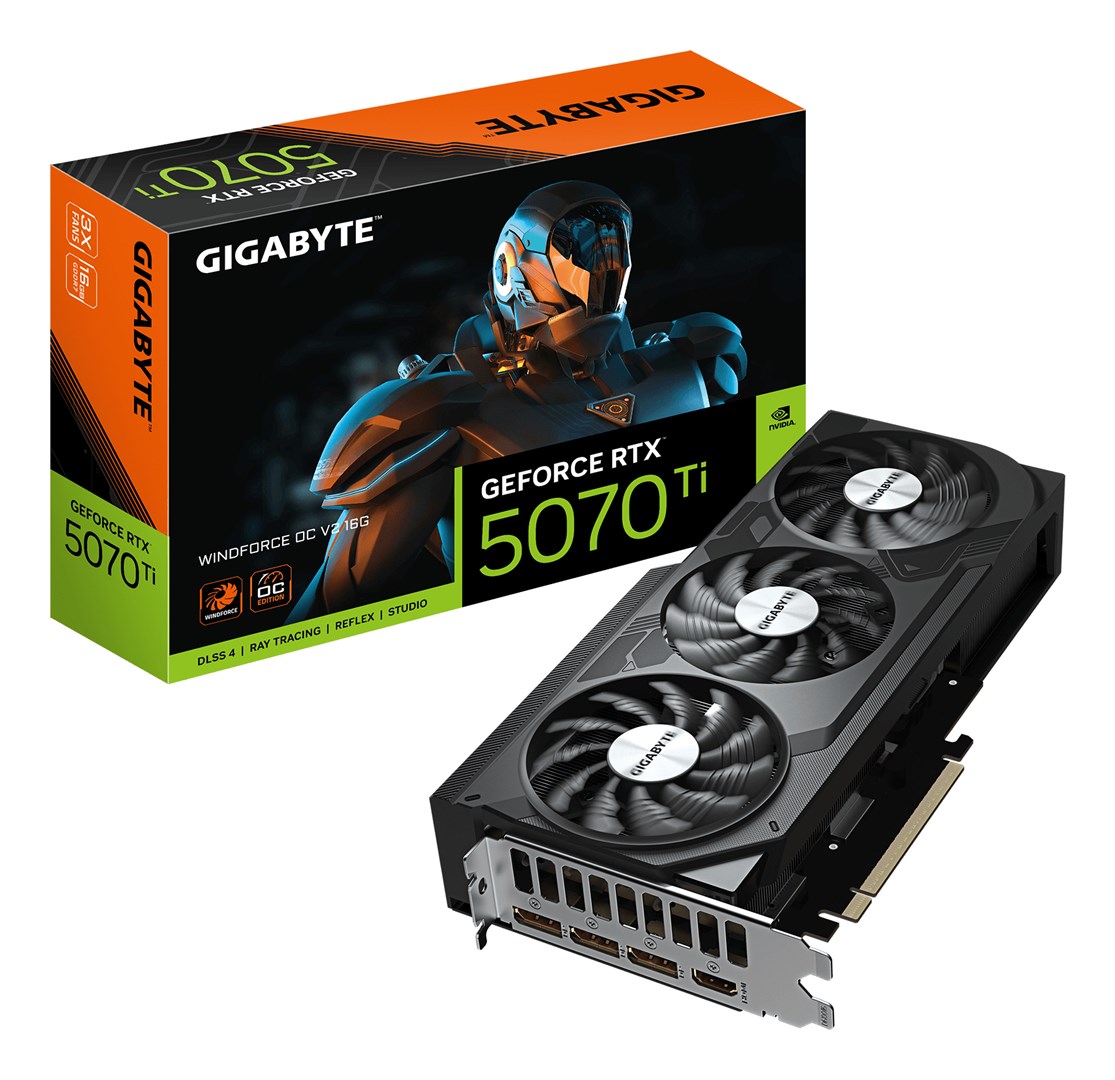 GIGABYTE GeForce RTX 5070 Ti WINDFORCE OC V2 16G Graphics Card GV-N507TWF3OCV2-16GD