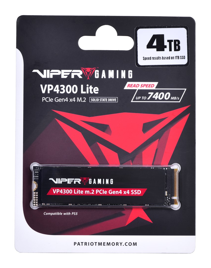 Patriot SSD 4TB 7400/6400 VP4300 Lite M.2 PAT PCIe VP4300L4TBM28H