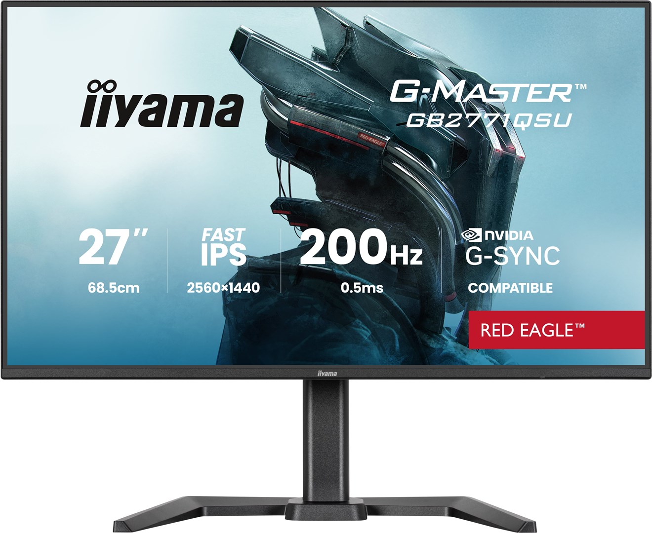 iiyama G-MASTER GB2771QSU-B1 computer monitor 68.6 cm (27") 2560 x 1440 pixels Wide Quad HD Black Fast IPS 200 Hz 2560x1440
