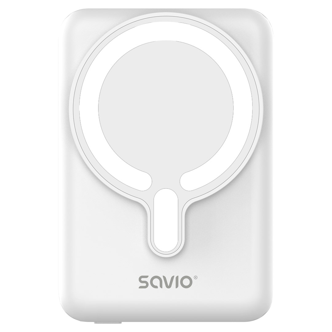 Savio BA-13 power bank 10000 mAh Wireless charging White Tablet