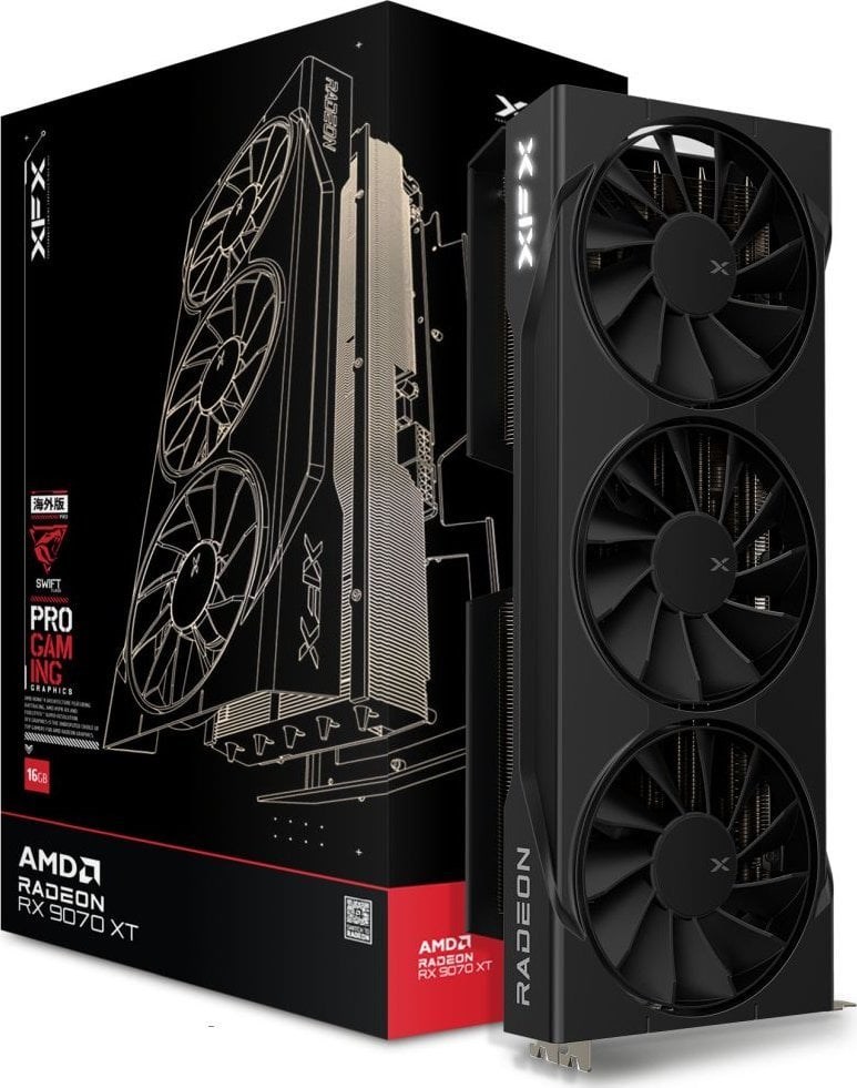 XFX Radeon RX 9070 XT Swift Graphics card AMD 16 Black GDDR6