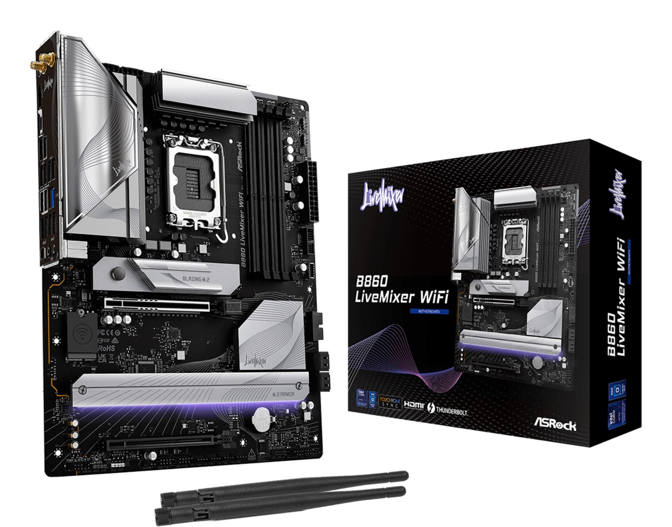 ASRock B860 LiveMixer WiFi Motherboard 90-MXBQV0-A0UAYZ