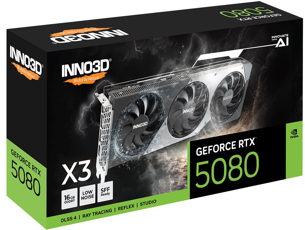 INNO3D GeForce RTX 5080 X3 NVIDIA 16 GB GDDR7 N50803-16D7-176068N