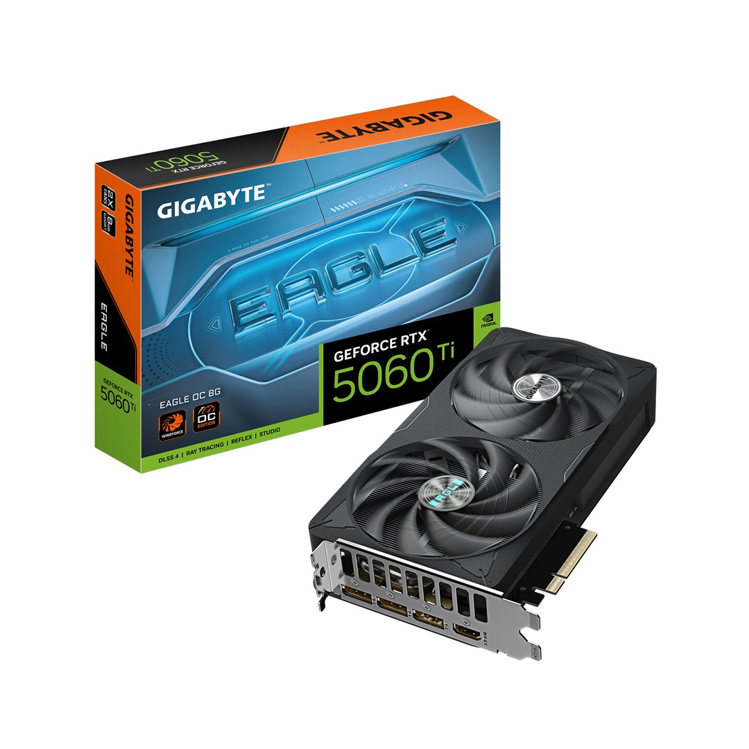 GIGABYTE GeForce RTX 5060 Ti EAGLE OC 8G Graphics Card GV-N506TEAGLE OC-8GD Black 8 NVIDIA GDDR7