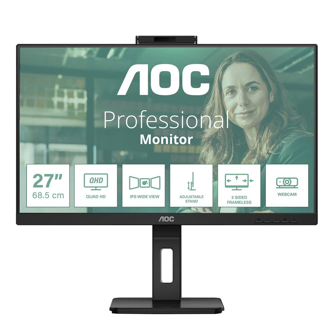 AOC Q27P3QW computer monitor 68.6 cm (27") 2560 x 1440 pixels Quad HD Black IPS 75 Hz 2560x1440