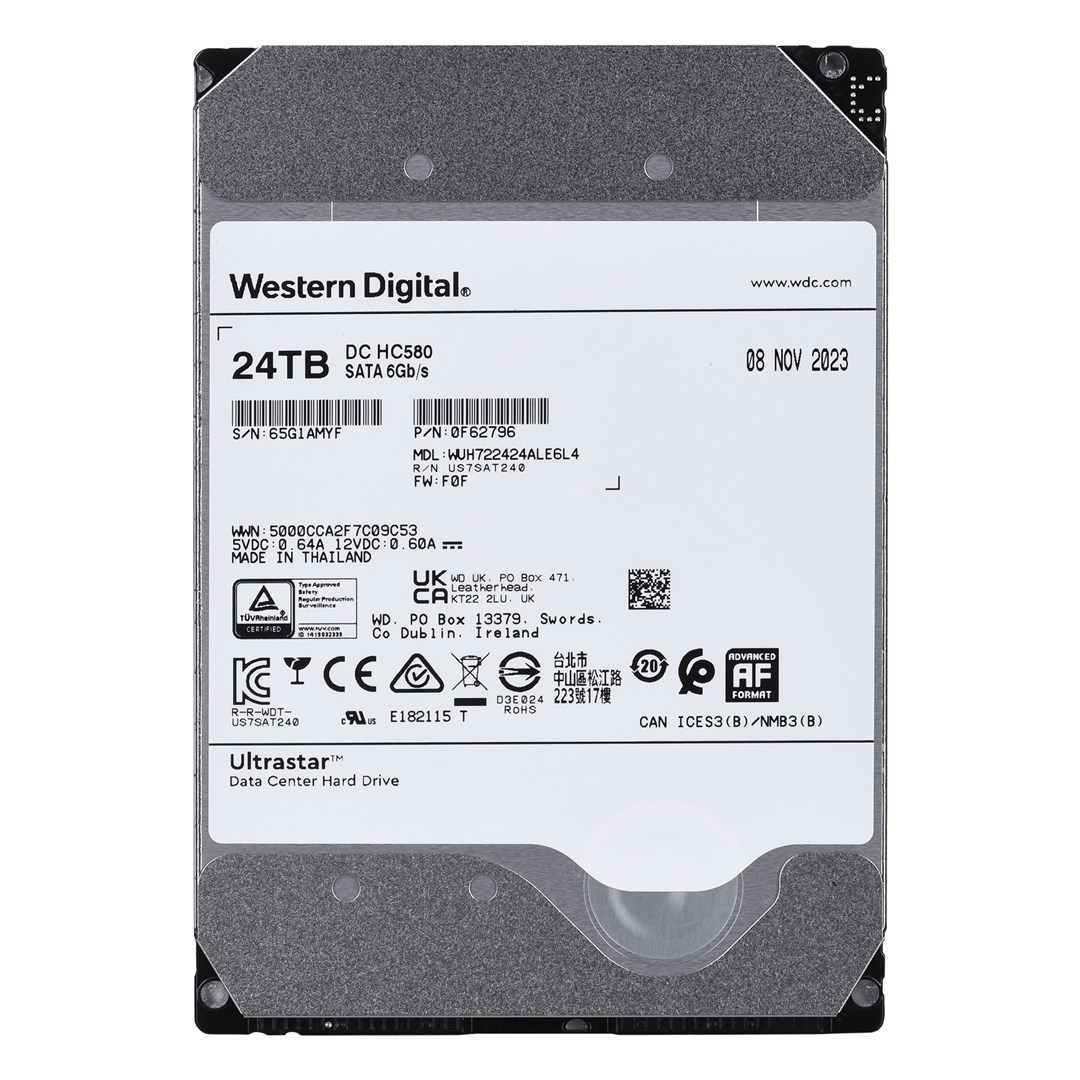 Western Digital Ultrastar DC HC580 3.5" 24 TB Serial ATA 0F62796
