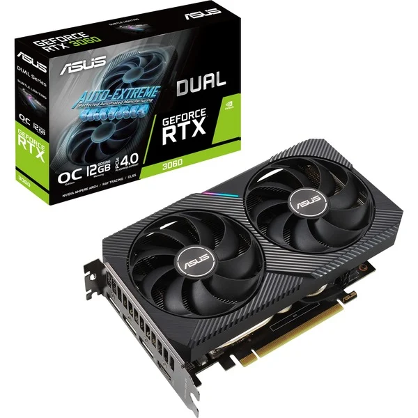 ASUS GeForce RTX 3060 DUAL OC V2 LHR 12GB Graphics card NVIDIA GeForce RTX 3060 GDDR6 12
