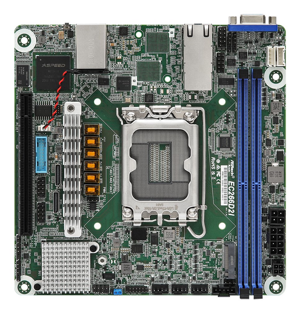 Asrock EC266D2I motherboard Intel C266 LGA 1700 mini ITX DDR5