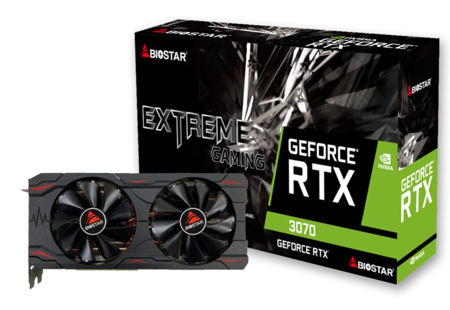 Biostar VN3706RM82 graphics card NVIDIA GeForce RTX 3070 8 GB GDDR6 Black