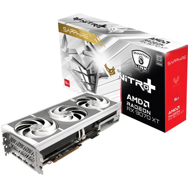 SAPPHIRE Radeon RX 9070 XT Nitro+ Phantom Link Polar OC Graphics card 11348-09-20G