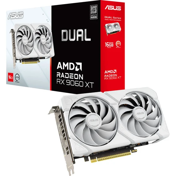 ASUS Radeon RX 9060 XT DUAL WHITE Edition 16GB Graphics card Edition AMD Radeon RX 9060 XT GDDR6 16