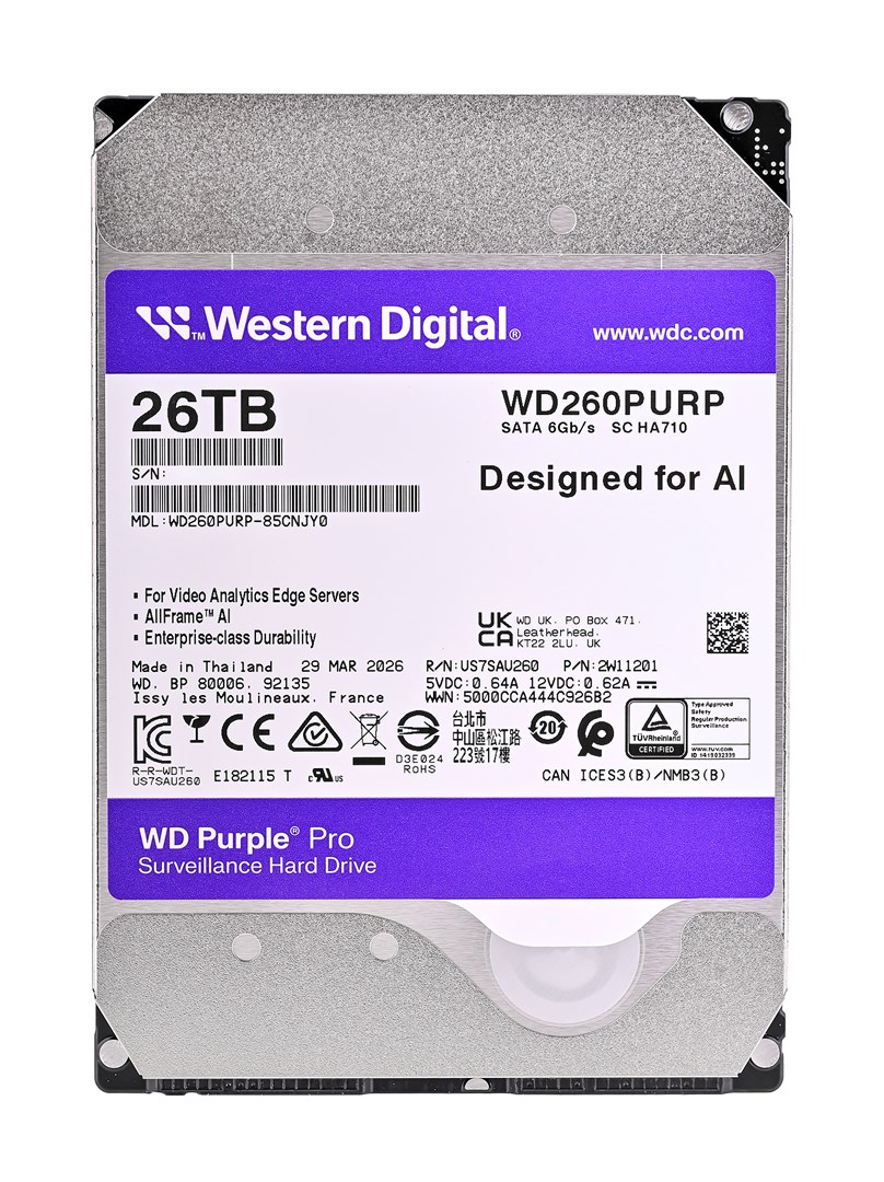 Western Digital Purple Pro WD240PURP internal hard drive 26 TB 7200 RPM 3.5" Serial ATA III WD260PURP
