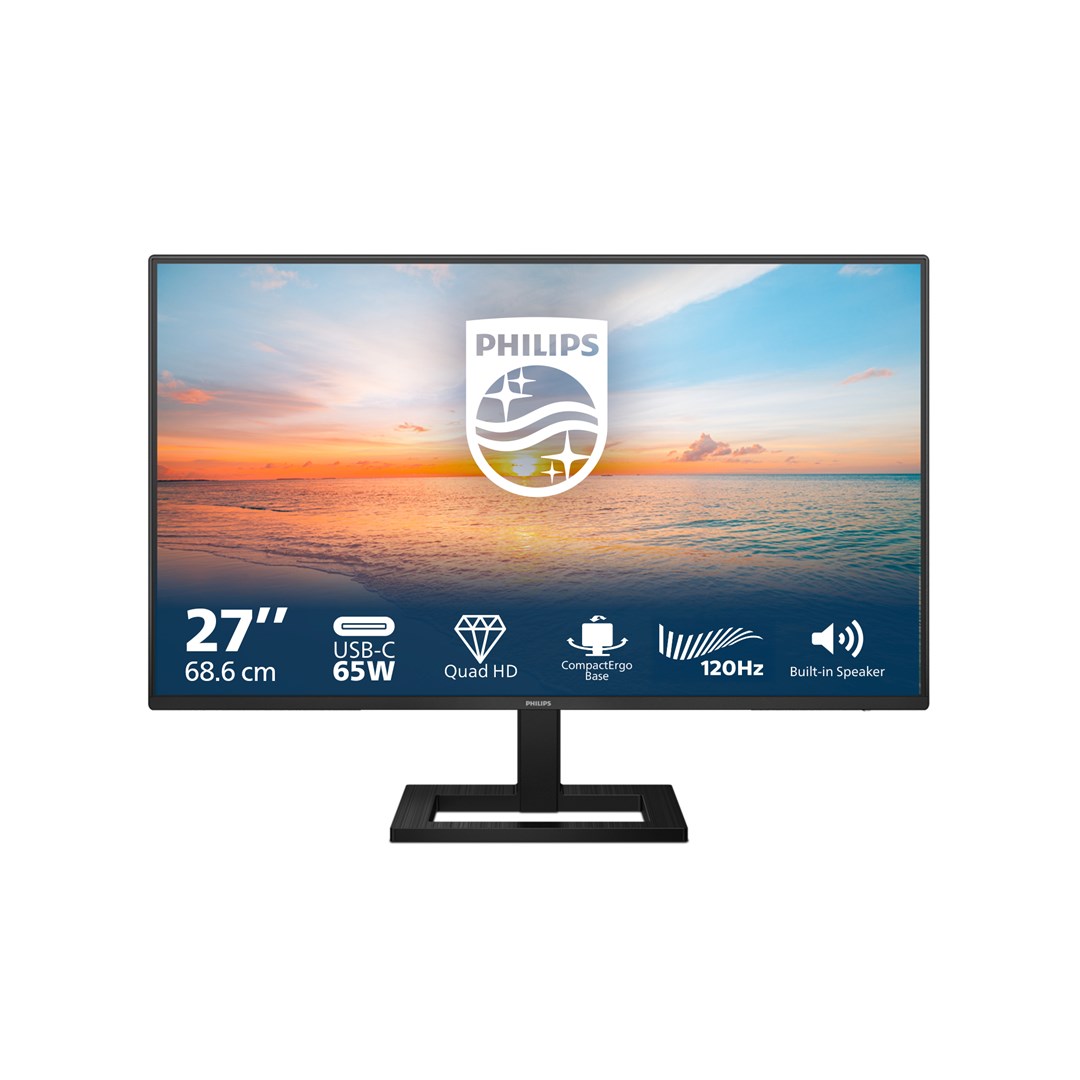 Philips 1000 series 27E1N1600AE/00 computer monitor 68.6 cm (27") 2560 x 1440 pixels Quad HD LCD Black IPS 100 Hz 2560x1440
