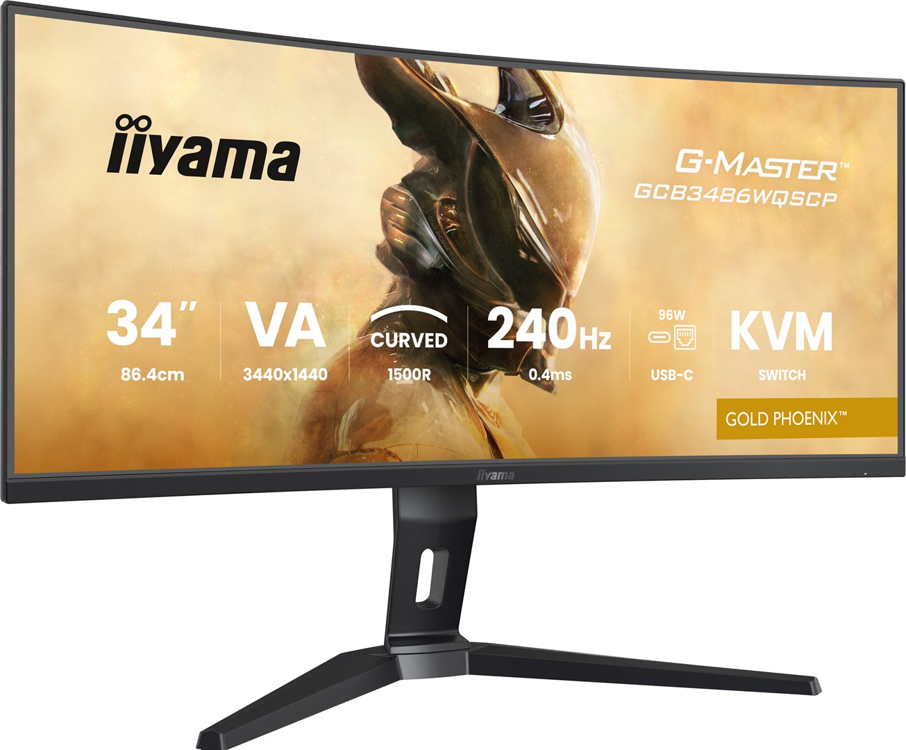iiyama G-MASTER GCB3486WQSCP-B1 computer monitor 86.4 cm (34") 3440 x 1440 pixels UltraWide Quad HD Black VA 240 Hz 3440x1440