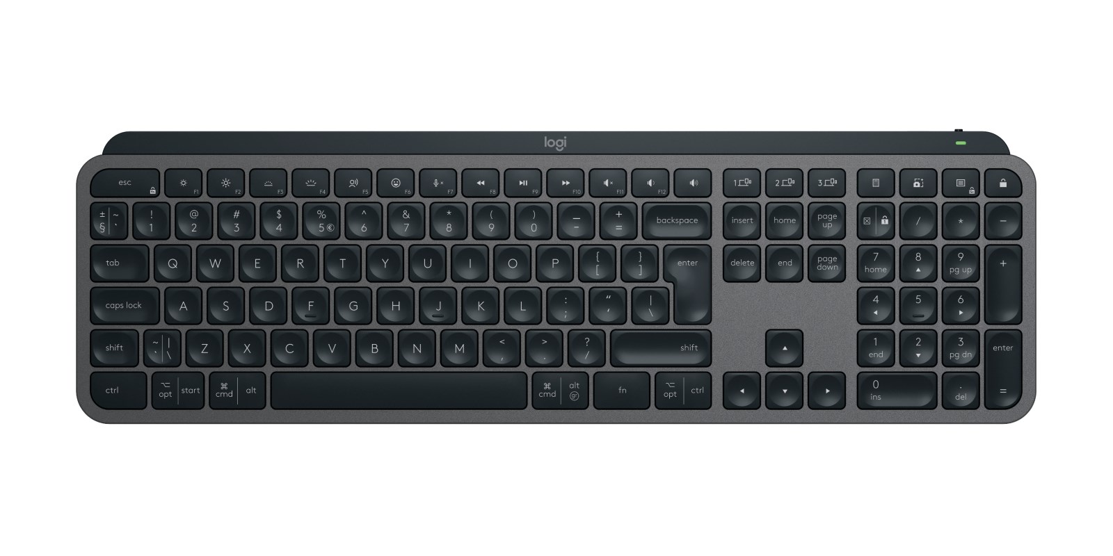Logitech Master MX Keys Combo for Bussiness keyboard Mouse included Office RF Wireless + Bluetooth QWERTY US International Graphite 920-010933