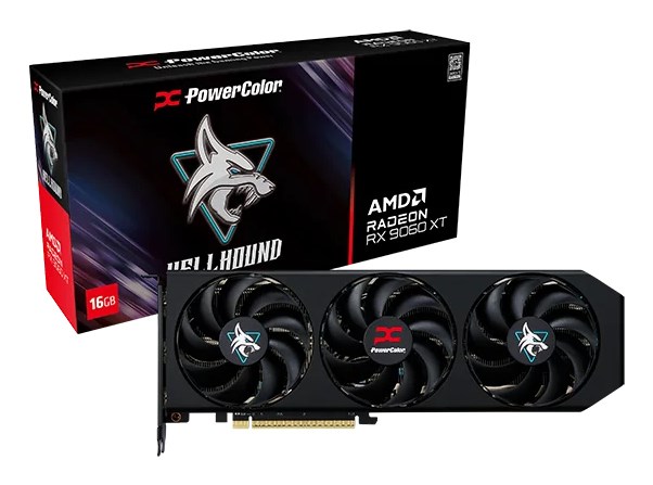 PowerColor Radeon RX 9060 XT Hellhound 16GB Graphics card RX9060XT 16G-L/OC
